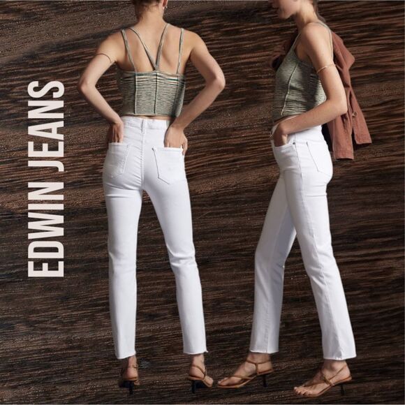 EDWIN ANTHROPOLOGIE Women’s Bree High Rise Skinny Jeans in the Size 31 in White - Picture 3 of 9
